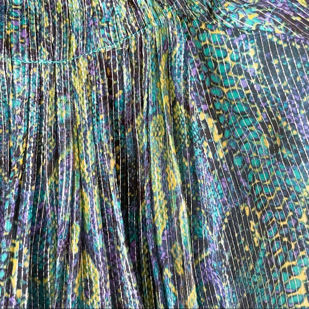 BCBGMaxAzria Silk Metallic Snake Print Open-back Maxi Dress - Picture 5 of 10